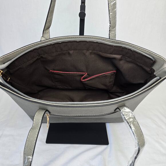 Elim & Paul Shoulder Bag with Matching Wallet Gray NWOT - Picture 3 of 16